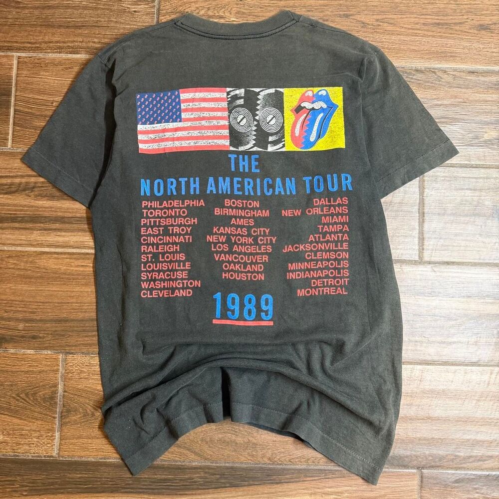 Vintage 1989 Rolling Stones Steel Wheels Tour T-Shirt Single Stitch